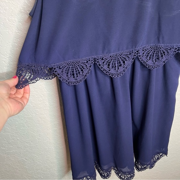 Forever 21 Navy Blue Overlay Lace Dress - Picture 4 of 5